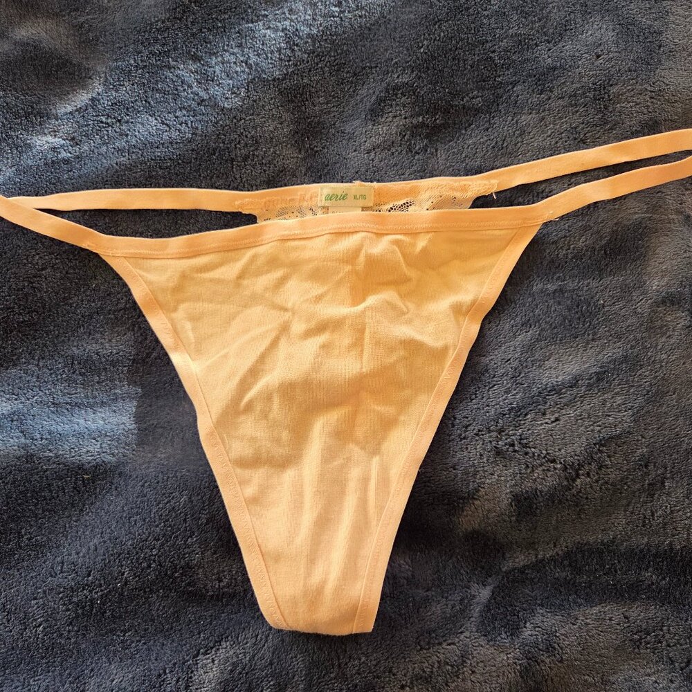 Aerie nude cotton G-string panties size XL